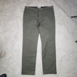 Officine Generale Mens Chino Pants Size 36x32 Olive Army Green Designer Portugal